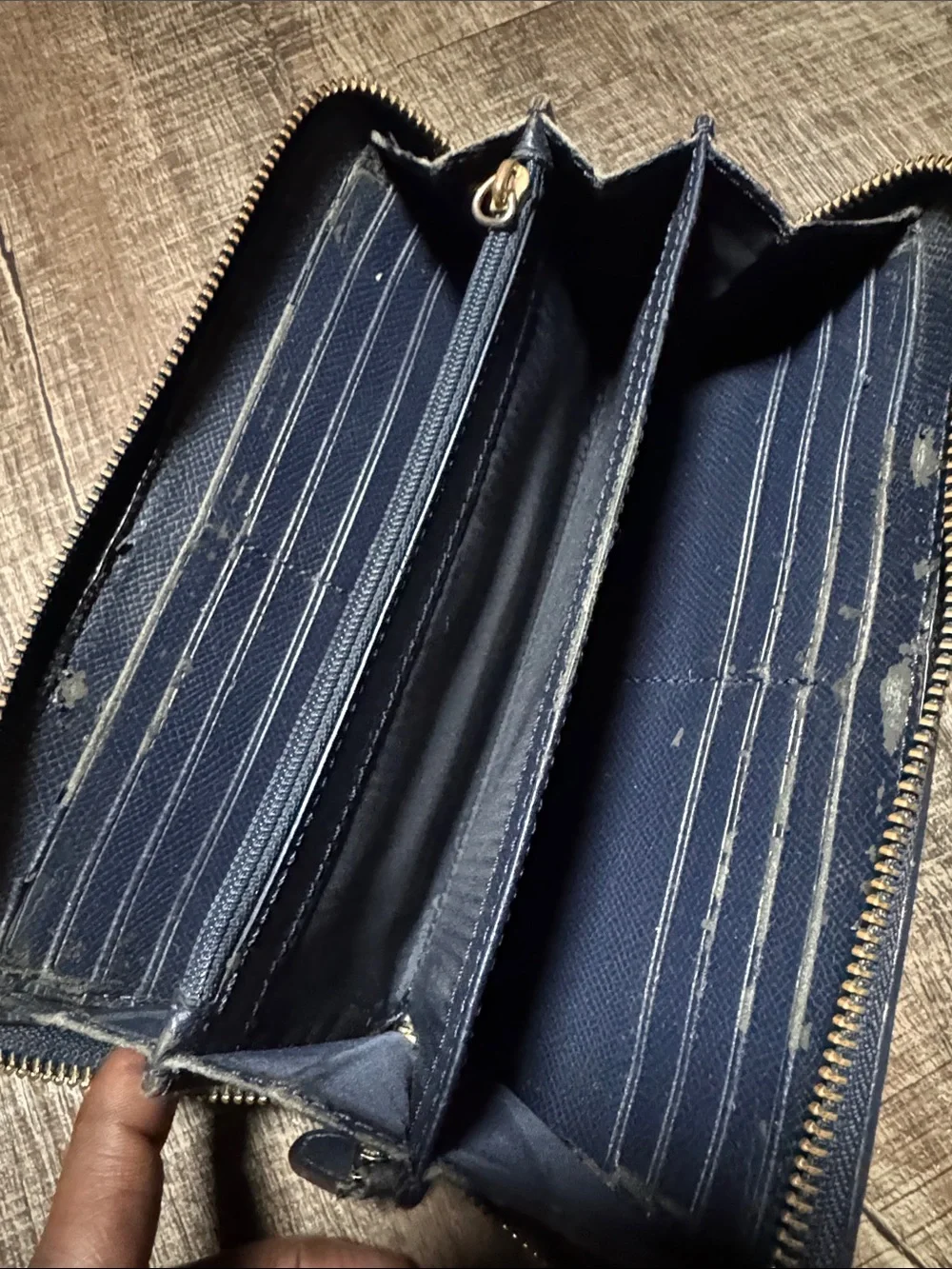 Coach Quilted Denim and Navy Zip Wallet